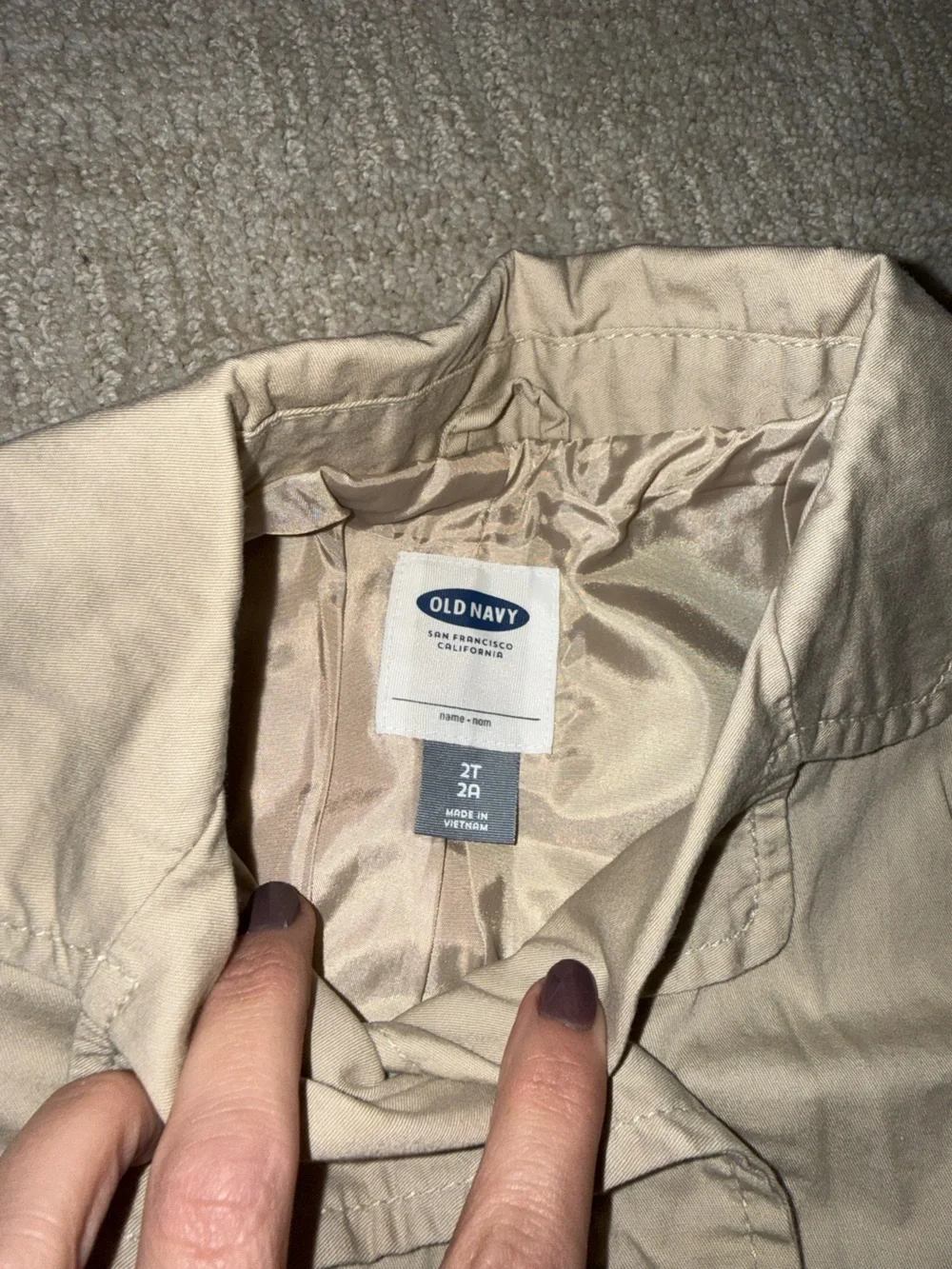 Old Navy Beige Double-Breasted Pea Coat for Kids (2T)